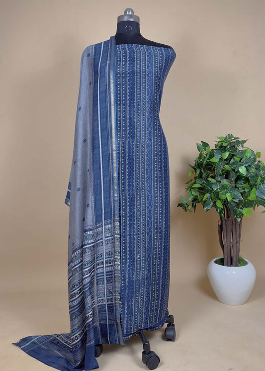 Ajrakh Suit In Maheshwari Silk