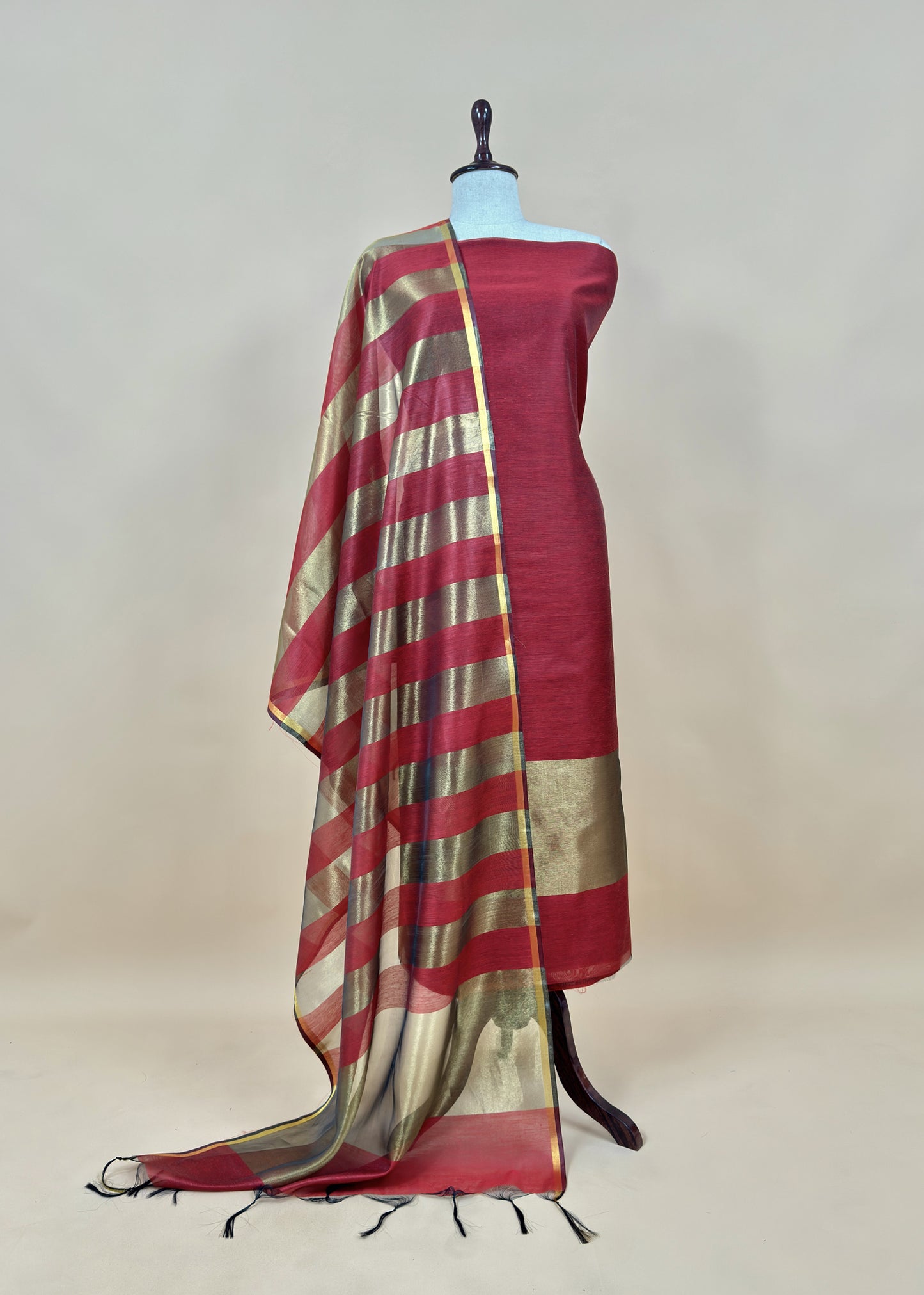 Black Banarasi Chanderi Suit With Dupatta