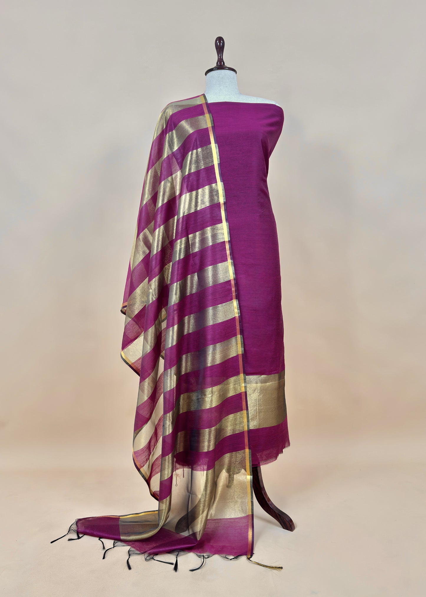Black Banarasi Chanderi Suit With Dupatta