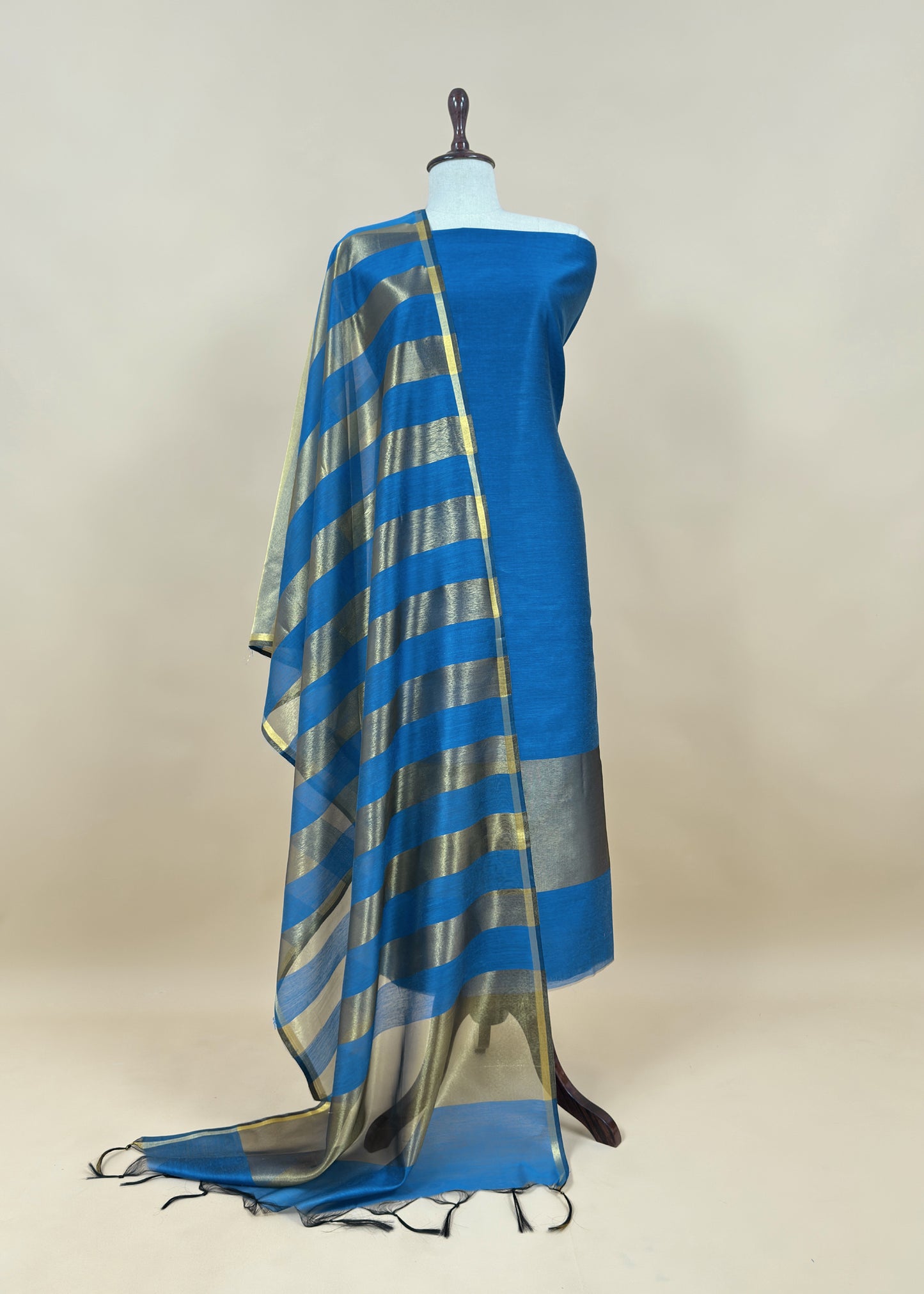 Black Banarasi Chanderi Suit With Dupatta
