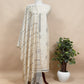 Beige Linen Chanderi Unstitched Suit With Jamdani Weaving