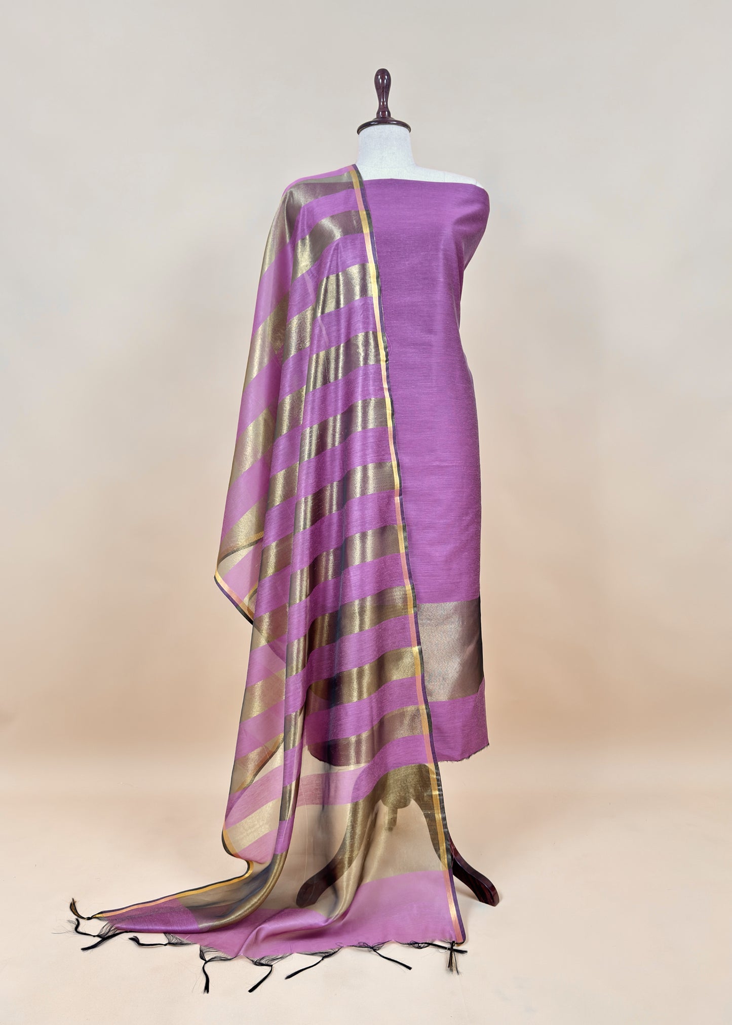 Black Banarasi Chanderi Suit With Dupatta