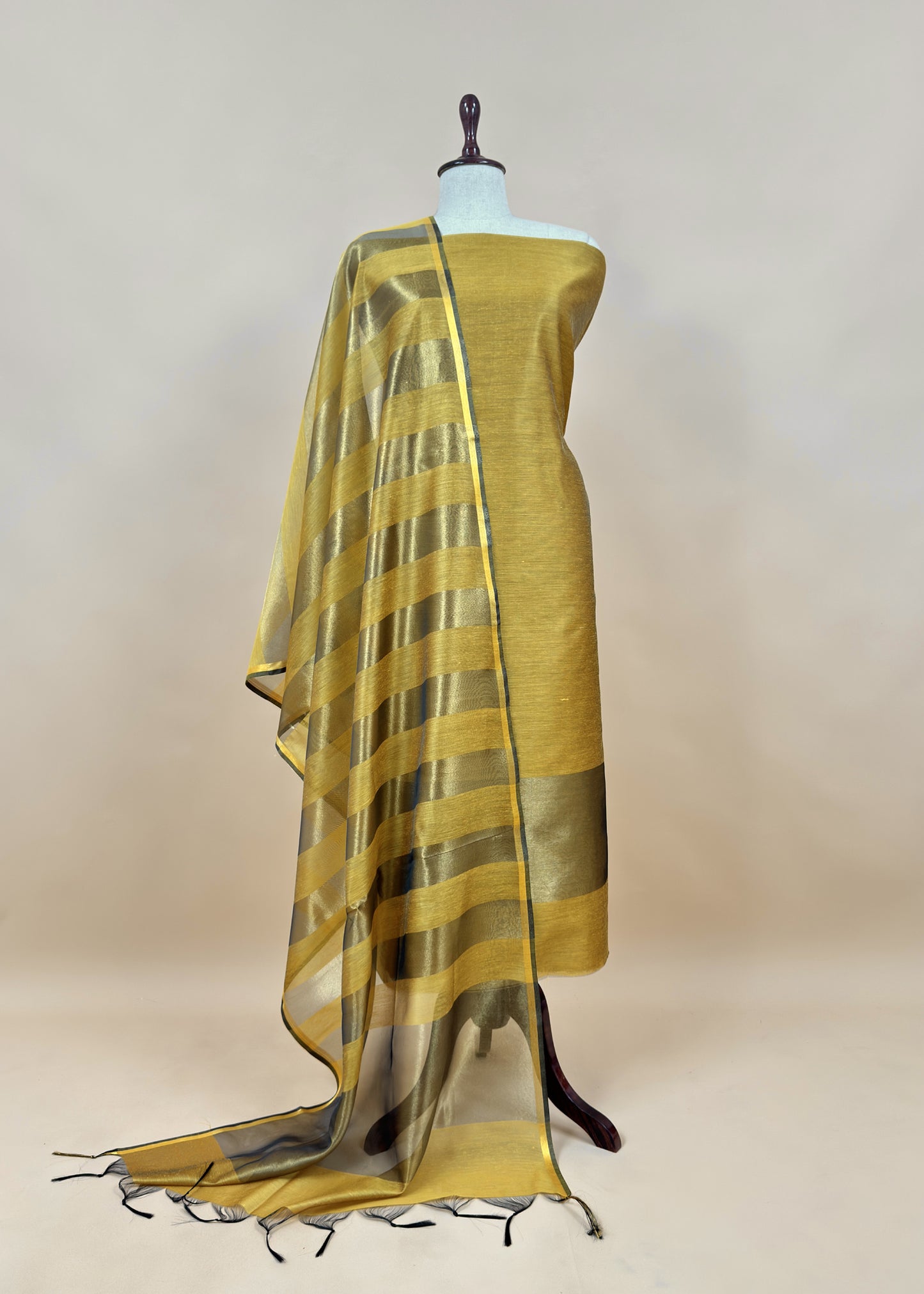 Black Banarasi Chanderi Suit With Dupatta