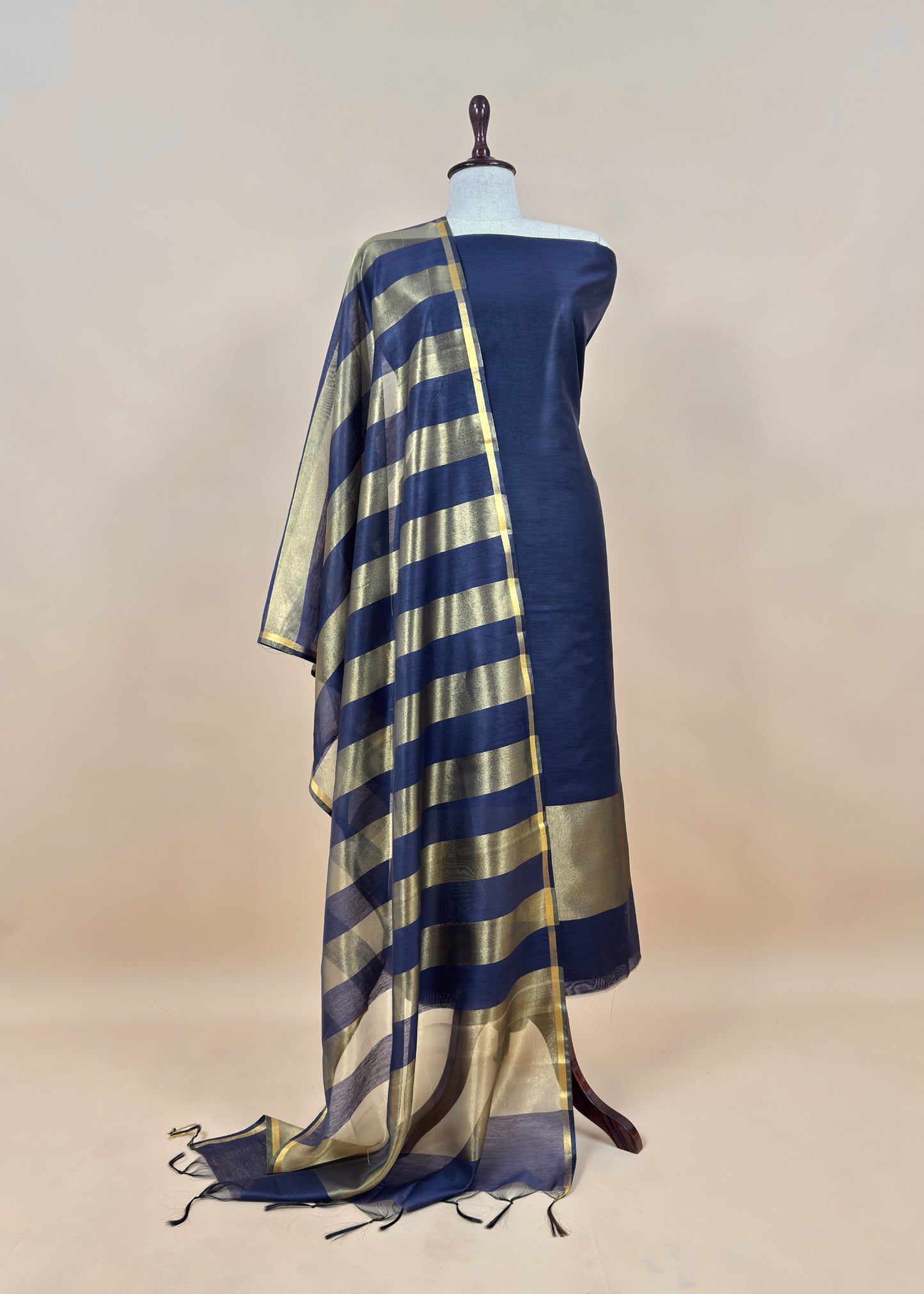 Black Banarasi Chanderi Suit With Dupatta