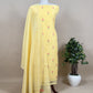 Yellow Chanderi Silk Suit With Jamdani Weaves