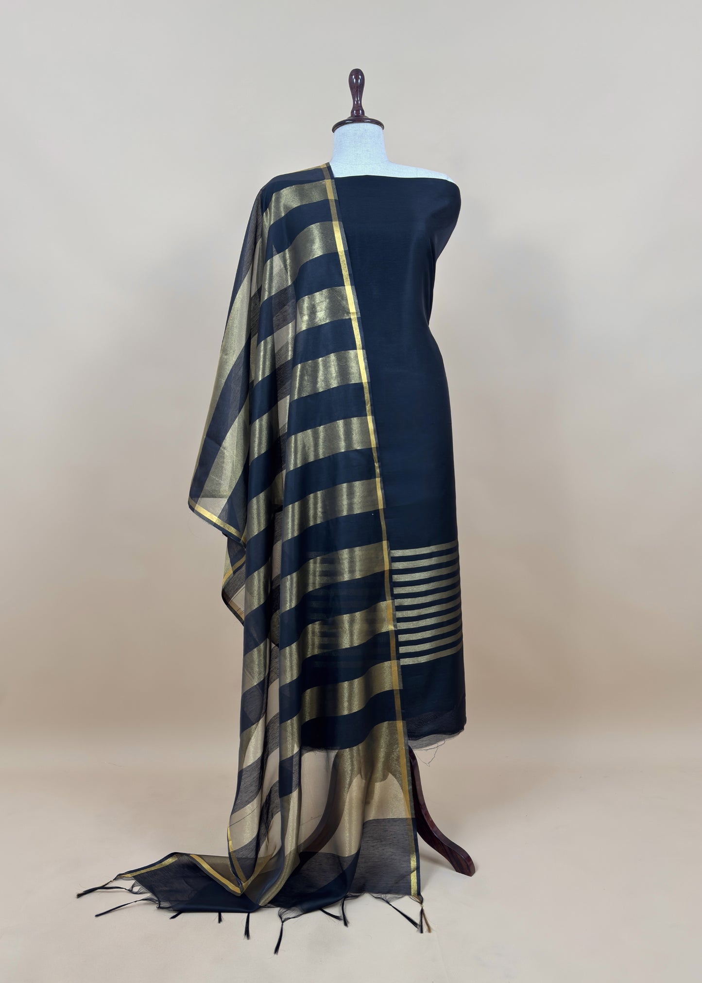 Pink Banarasi Chanderi Suit With Dupatta