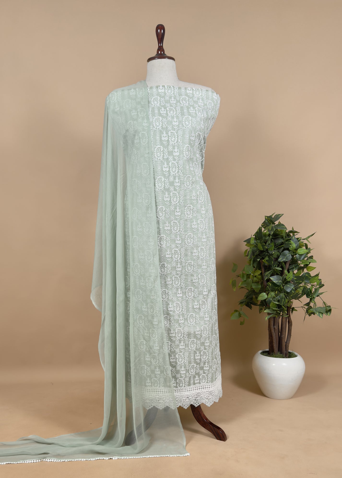 Fleur Mist Kota Doria Embroidered Suit Set main image 0