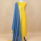 Yellow Banarasi Chanderi Suit With Contrast Dupatta