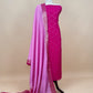 Pink Banarasi Chanderi Suit With Contrast Dupatta