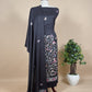 Black Unstitched Woolen Suit With Aari Zari Embroidery work