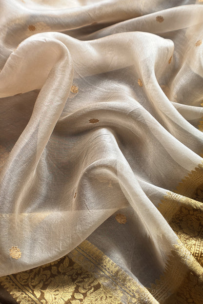 Brown Handloom Raw Silk Kurta And Kora Silk Dupatta With Kadwa Weaving