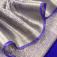 Lustre Purple Designer Pure Brocade Tissue Silk Suit Fabric