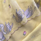 Light Yellow Summer Swans Pure Mul Suit With Embroidery