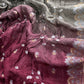 Grey With Maroon Handloom Silk Suit With Zari weaving
