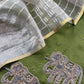 Pear Green Shikagarh Tales Desi Tussar Suit And Tissue Woven Dupatta With Handwork