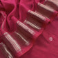 Red Pure Assamese Silk Suit Fabric With Mirrors Handwork