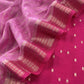 Pink Banarasi Chanderi Suit With Contrast Dupatta
