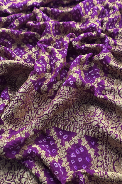 Violet Handloom Raw Silk Suit With Khaddi Georgette Silk Dupatta