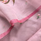 Pink Pure organza Unstitched suit with Resham Embroidery and Hand-painted Dupatta