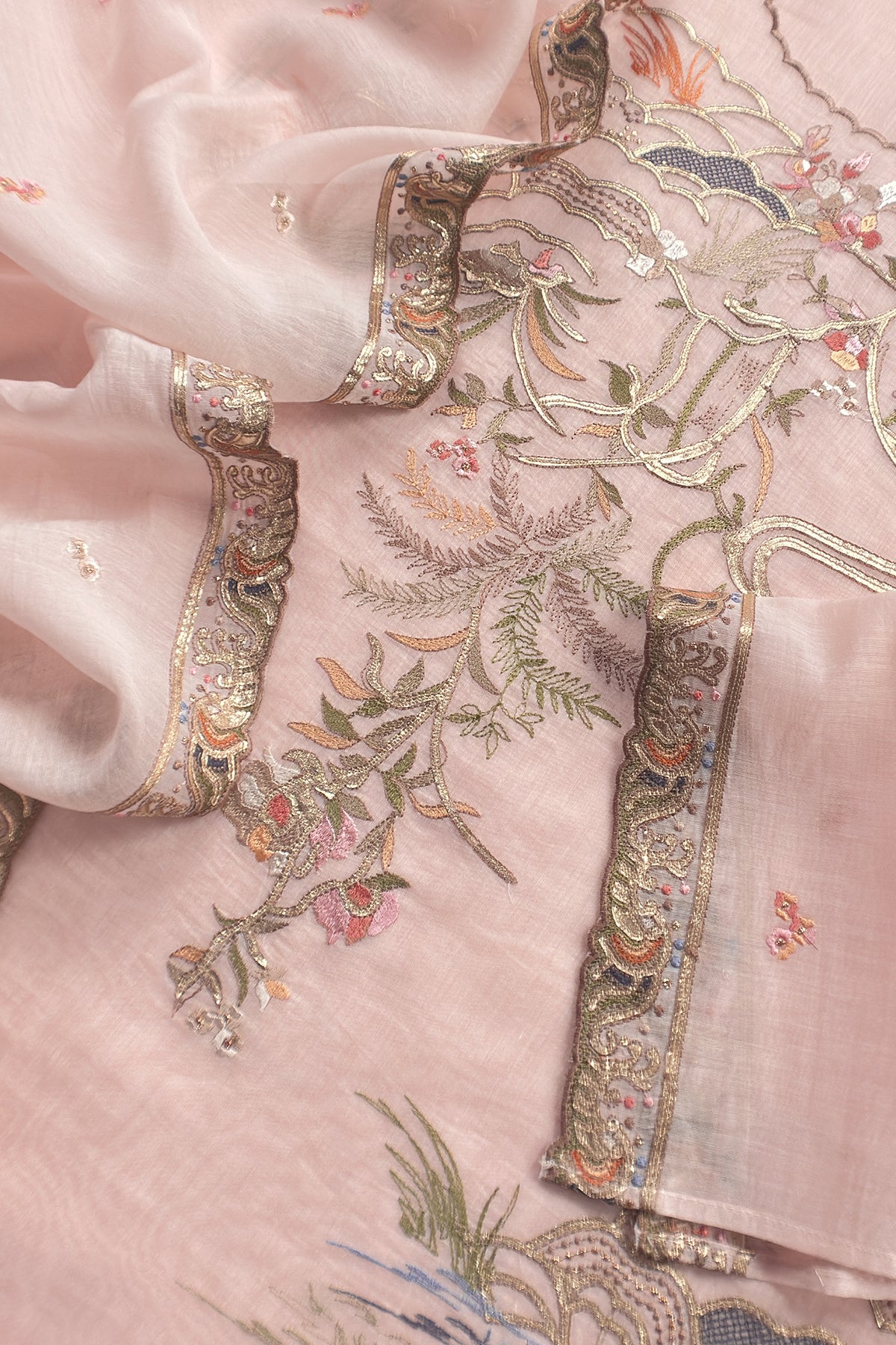 mulmul unstitched suit with dupatta