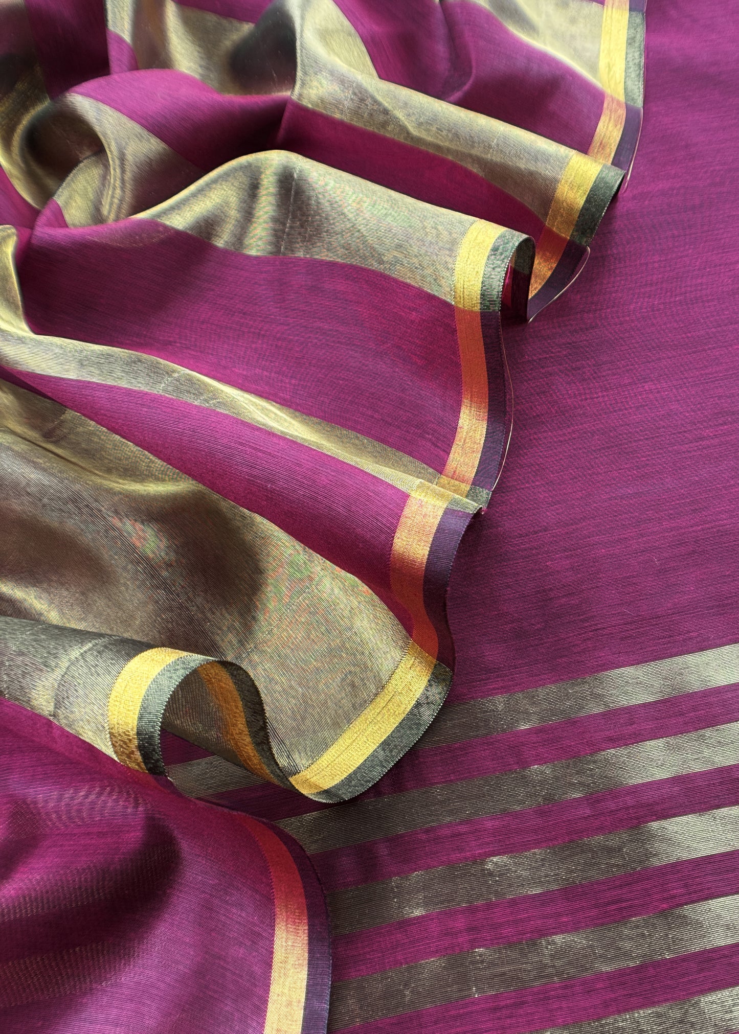 Purple Banarasi Chanderi Suit With Dupatta