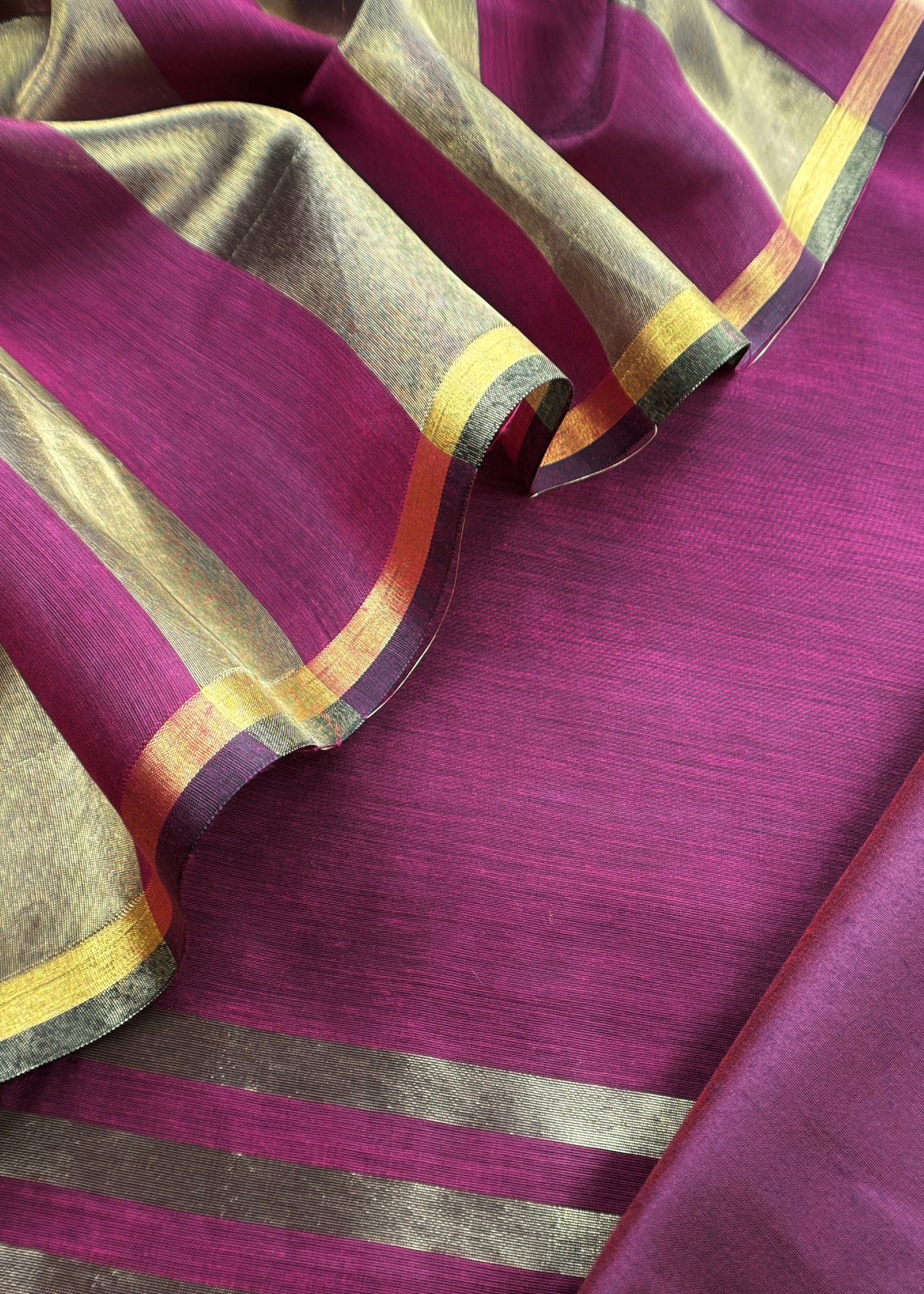 Purple Banarasi Chanderi Suit With Dupatta