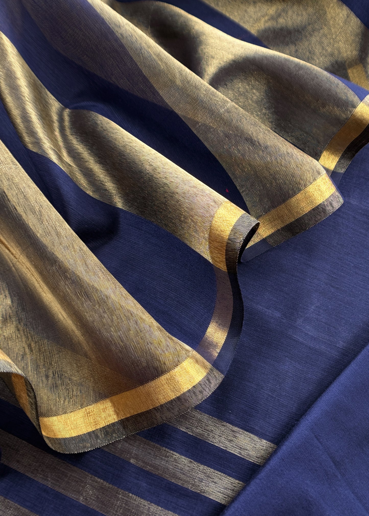 Blue Banarasi Chanderi Suit With Dupatta