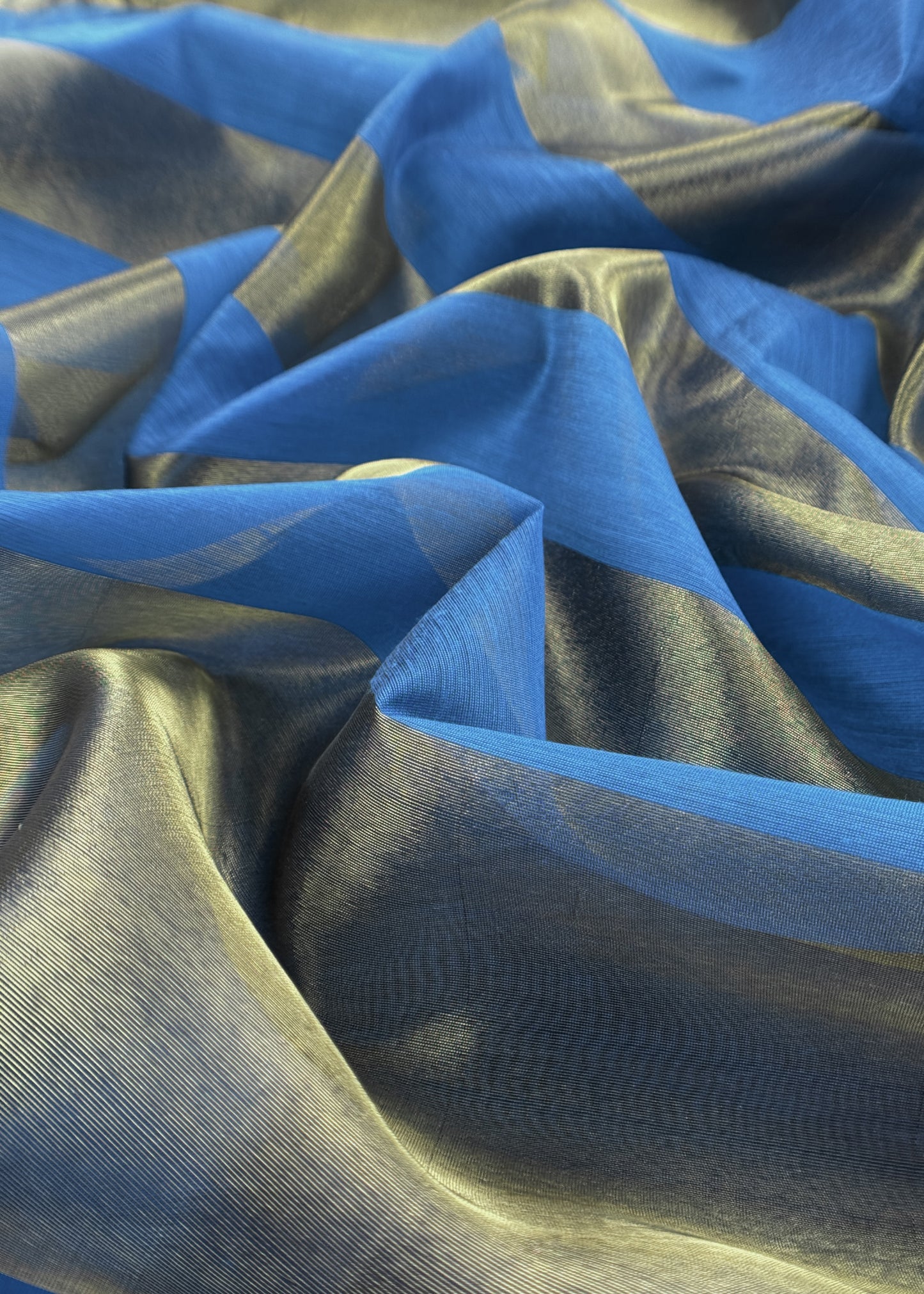 Blue Banarasi Chanderi Suit With Dupatta