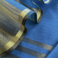 Blue Banarasi Chanderi Suit With Dupatta