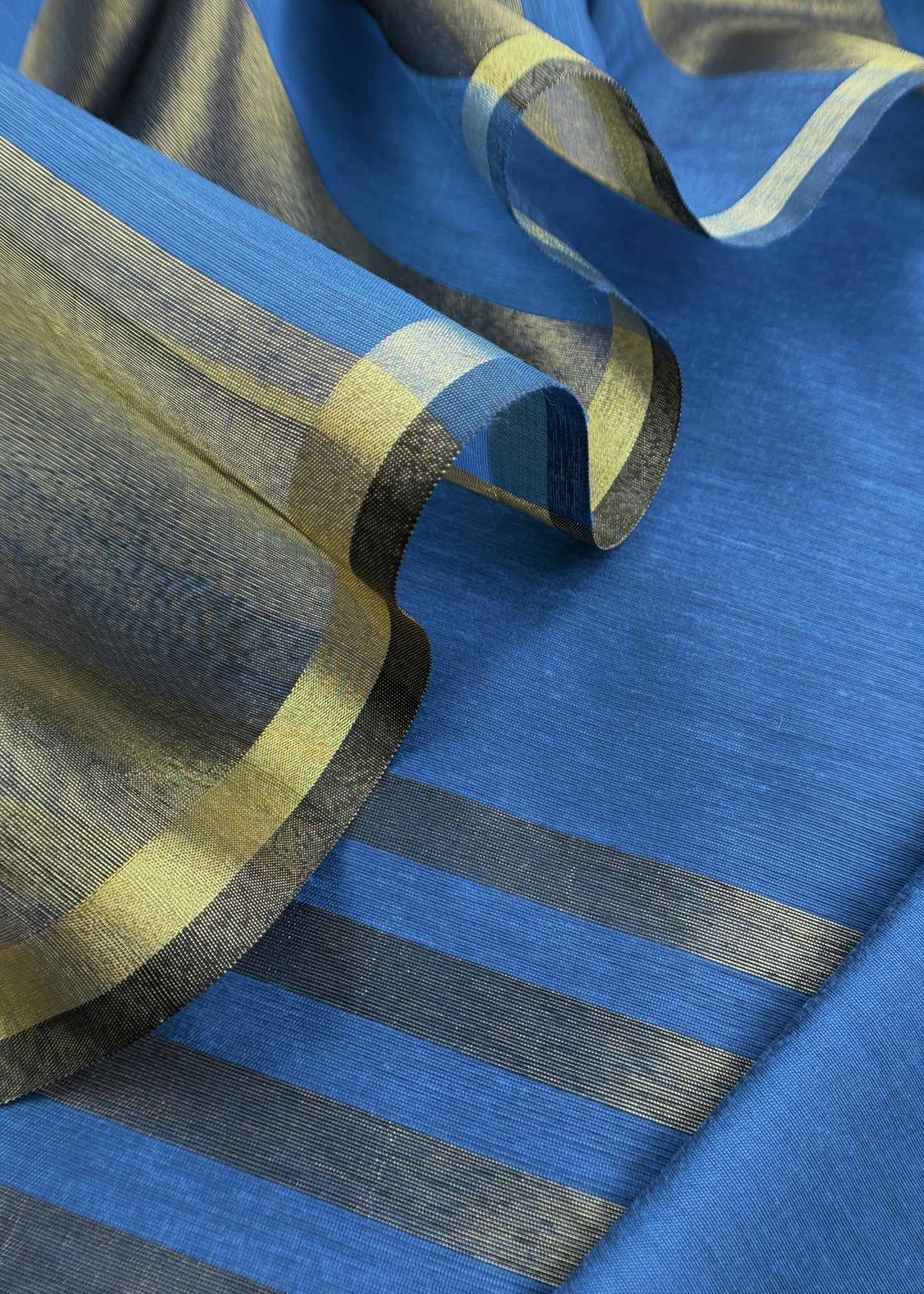 Blue Banarasi Chanderi Suit With Dupatta