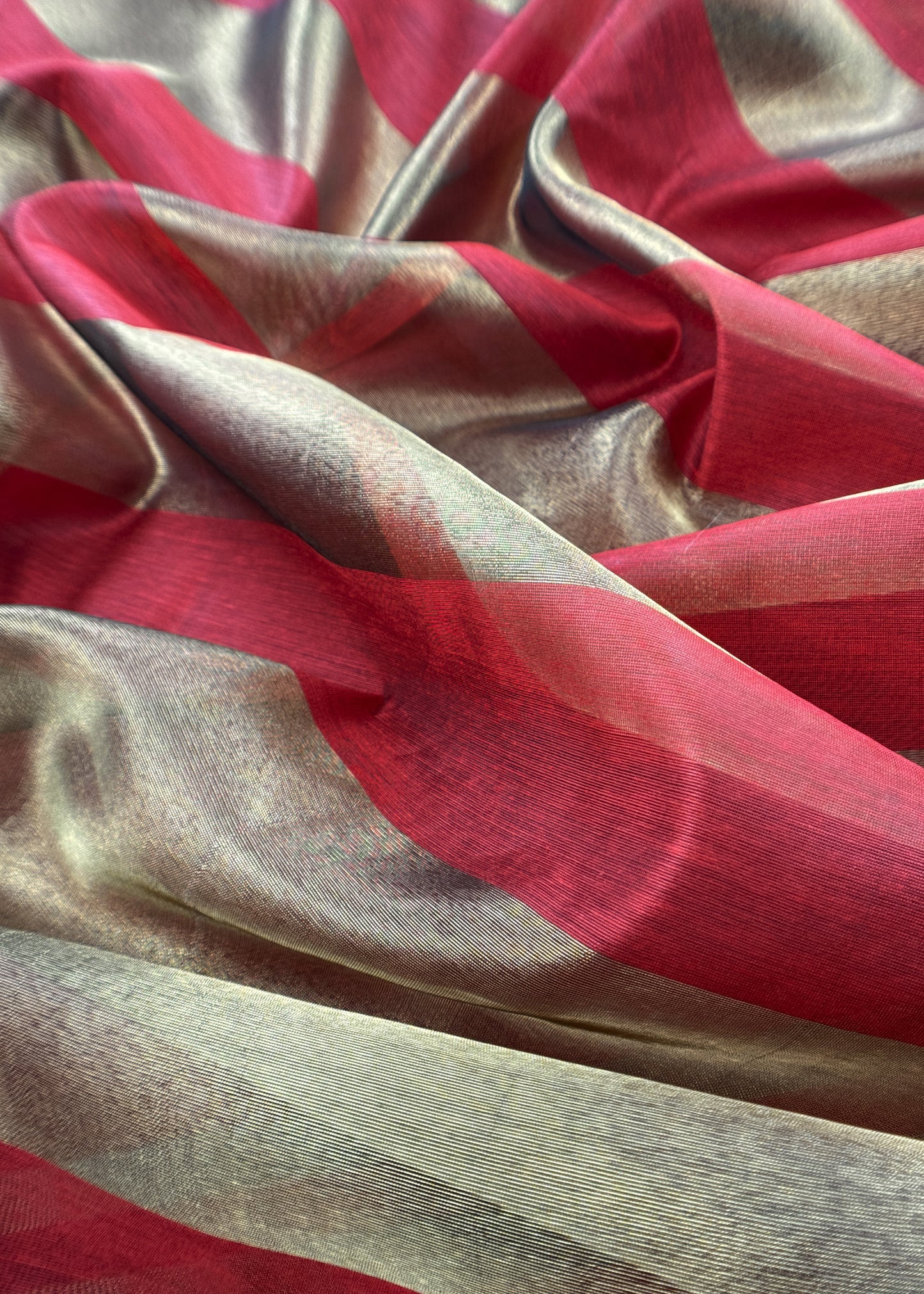 Red Banarasi Chanderi Suit With Dupatta
