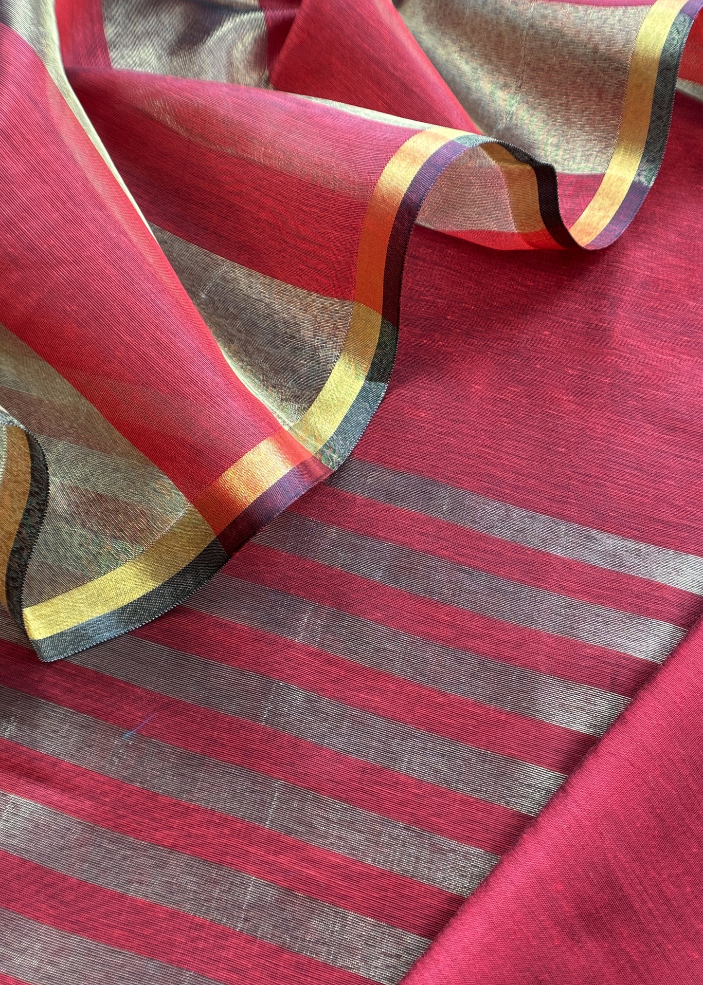 Red Banarasi Chanderi Suit With Dupatta