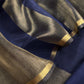 Navy Blue Banarasi Chanderi Suit With Dupatta