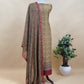 Peanut Brown And Red Ajrakh And Leheriya Handloom Maheshwari Silk Suit Fabric