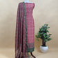 Peanut Brown And Red Ajrakh And Leheriya Handloom Maheshwari Silk Suit Fabric