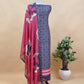 Navy Blue Bandhani Maheshwari Silk Suit With Dupatta