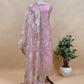 Off White Pure Crushed Tissue Suit With Dupatta