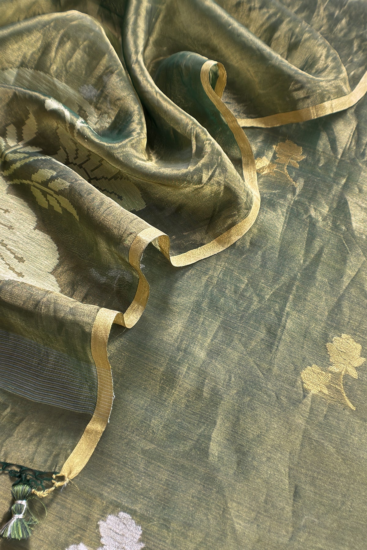 Luxury handloom tissue silk suit with dupatta

