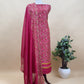 Floral Print Pure Maheshwari Silk Suit With Dupatta