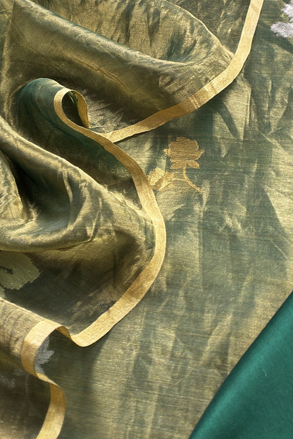 Festive wear tissue silk unstitched suit with dupatta

