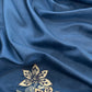 Royal Blue Satin Silk Suit Fabric With Dori And Zardosi Embroidery