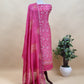 Firozi Pure Maheshwari Silk Suit With Banarasi Bootis