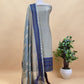 Pure Maheshwari Silk Suit With Block Print Dupatta