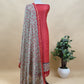 Fawn Kalamkari Print Pure Maheshwari Silk Unstitched Suit Fabric