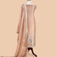 Organza silk suit with flamingo embroidery