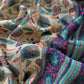 Beige And Blue Pure Maheshwari Silk Unstitched Suit Fabric With Banarasi Bootis And Kalamkari Print