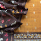 Caramel And Brown Kalamkari Print Pure Maheshwari Silk Suit With Banarasi Phool Bootis