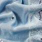 Ice Blue Handloom Mul Unstitched Suit Fabric With Pearls And Mirror Handwork