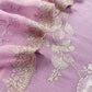 Lavender Pure Mulmul Suit With Organza Dupatta