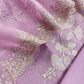 Lavender Pure Mulmul Suit With Organza Dupatta